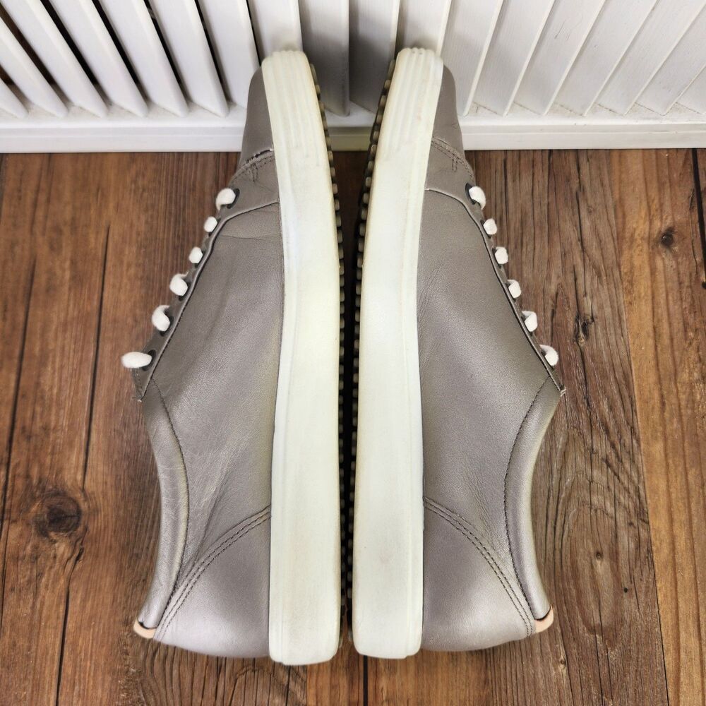 ECCO Soft 7 Womens 10.5 EU 41 Metallic Gray Casual City Lifestyle Sneakers Shoes - Picture 6 of 9